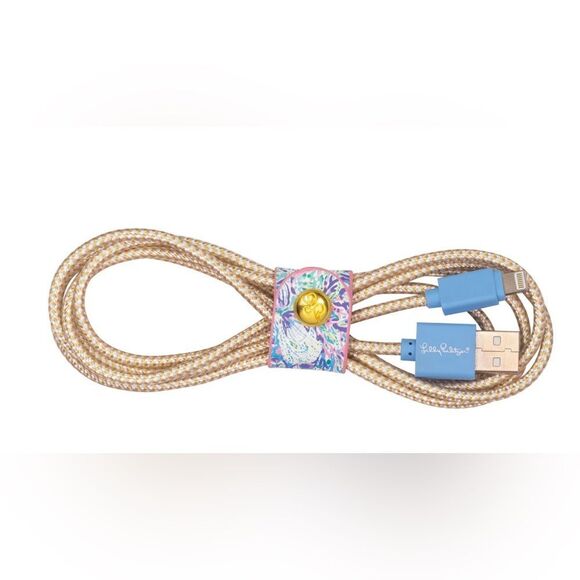 Lilly Pulitzer, charging cord with gold snap - Picture 2 of 3